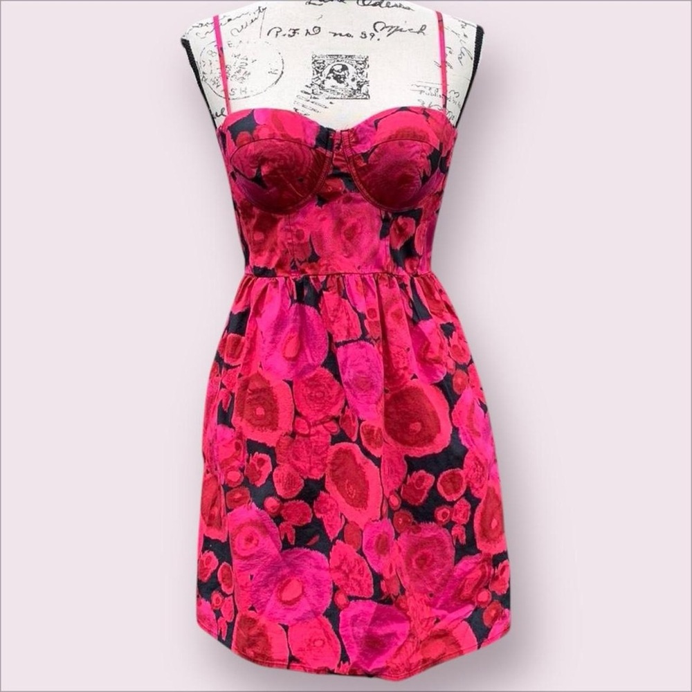 Moda International Pink and Red Sleeveless Dress